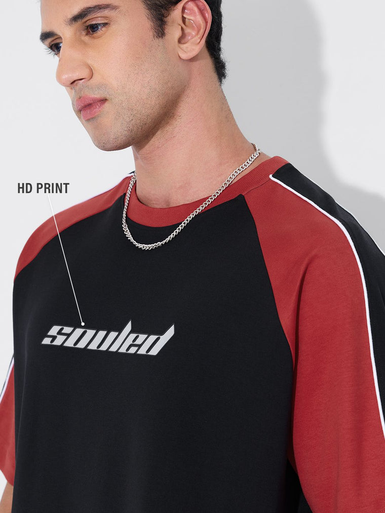 Colourblock: Black Blaze Oversized T-Shirts