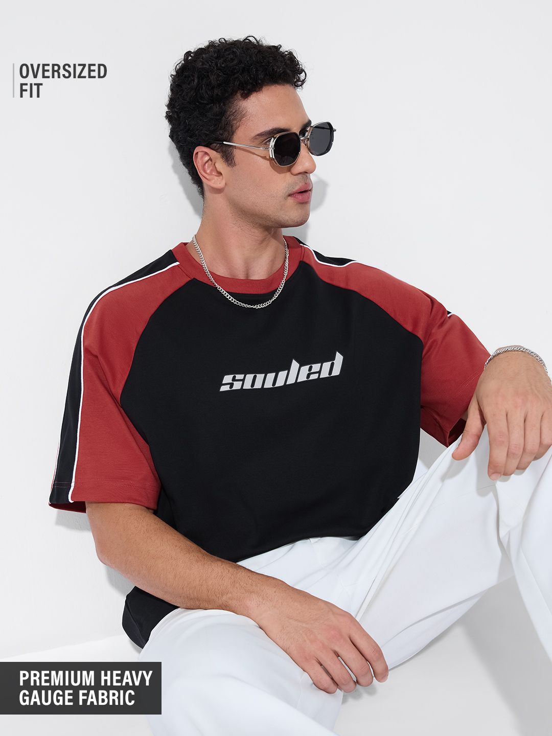 Colourblock: Black Blaze Oversized T-Shirts
