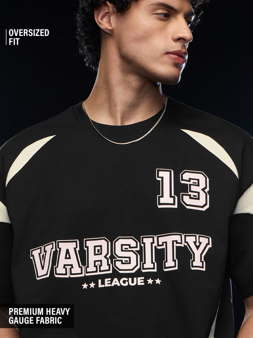 Colourblock T-shirt: Varsity League Oversized T-Shirts