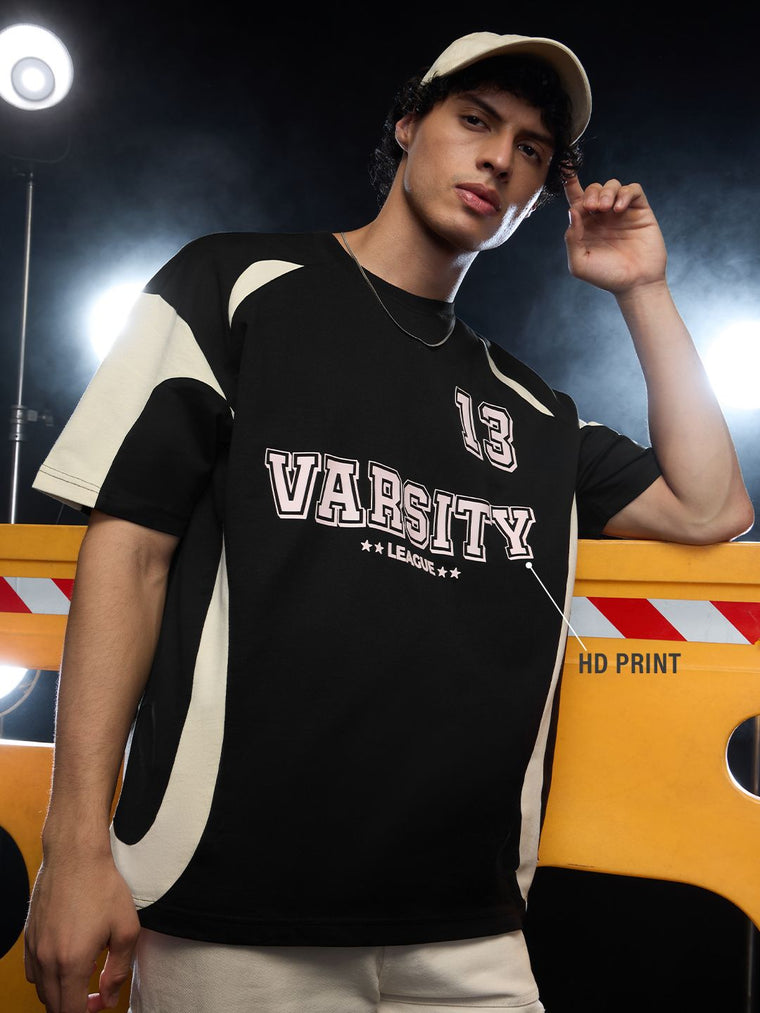 Colourblock T-shirt: Varsity League Oversized T-Shirts
