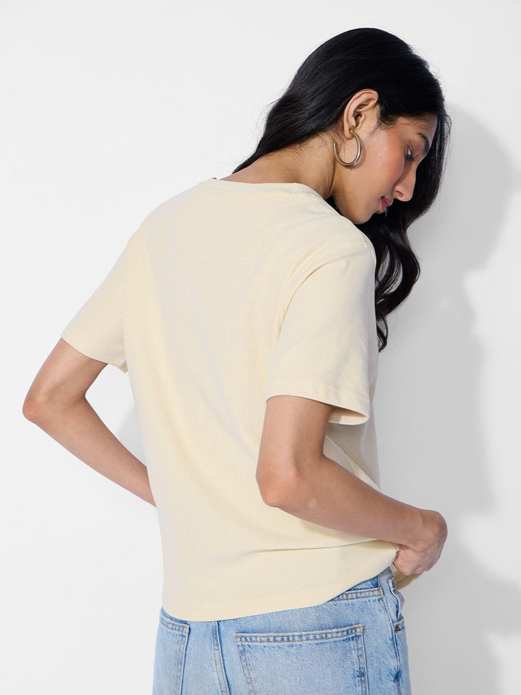 Textured T-shirt: Far Away Women Relaxed T-Shirts