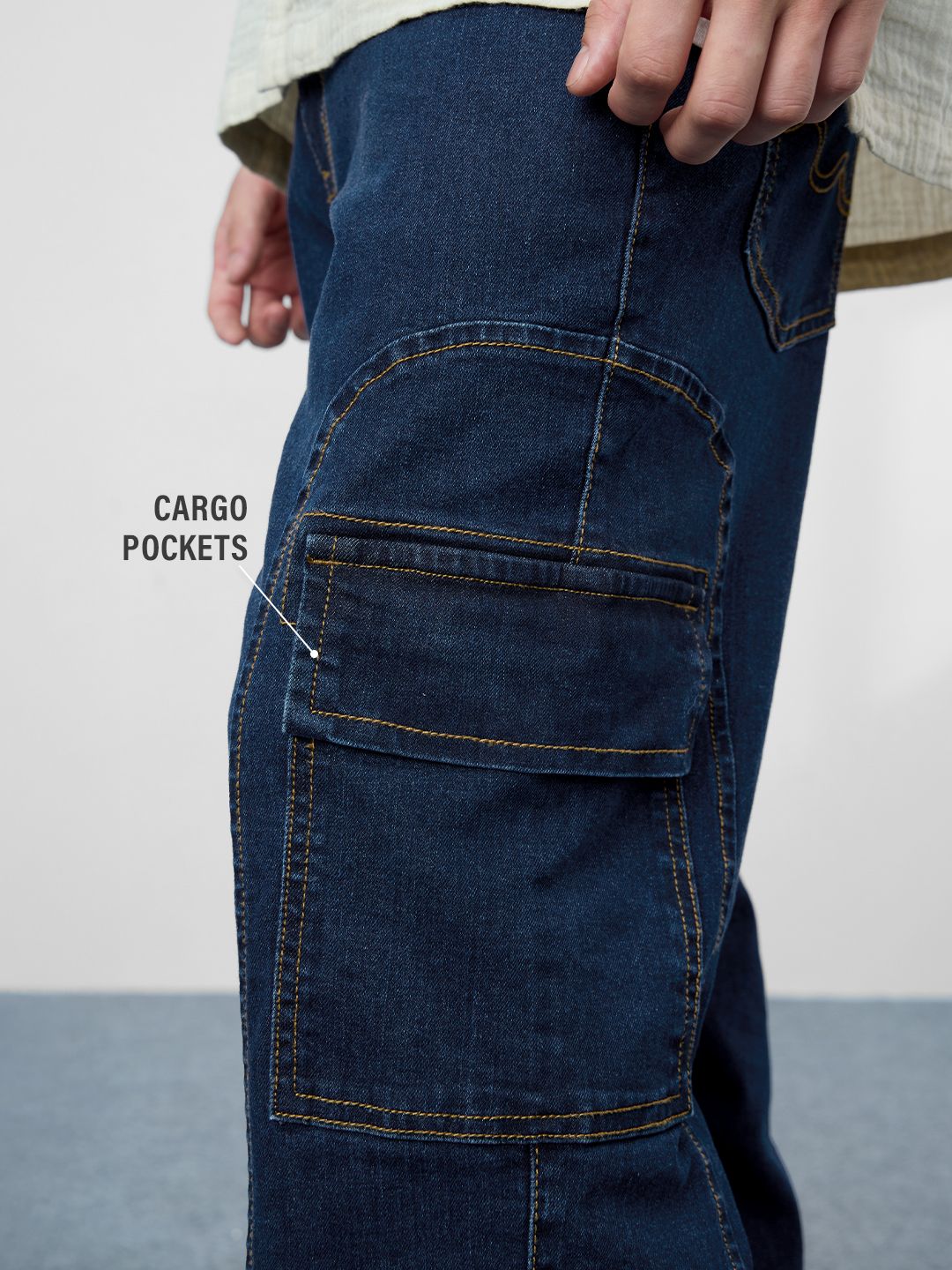 Denim: Pacific (Straight Fit) Men Cargo Jeans