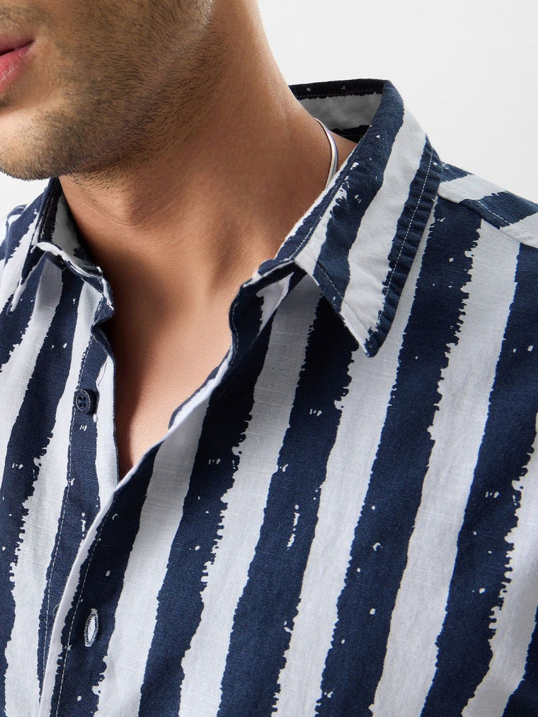 Stripes: Midnight Blue Holiday Shirts