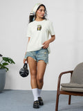 Textured T-shirt: Chill Frog Women Relaxed T-Shirts