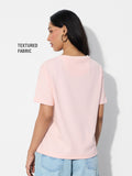 Textured T-shirt: Tom & Jerry Trouble Women Relaxed T-Shirts