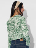 Crop-Top: Green Forest Women Fashion Tops