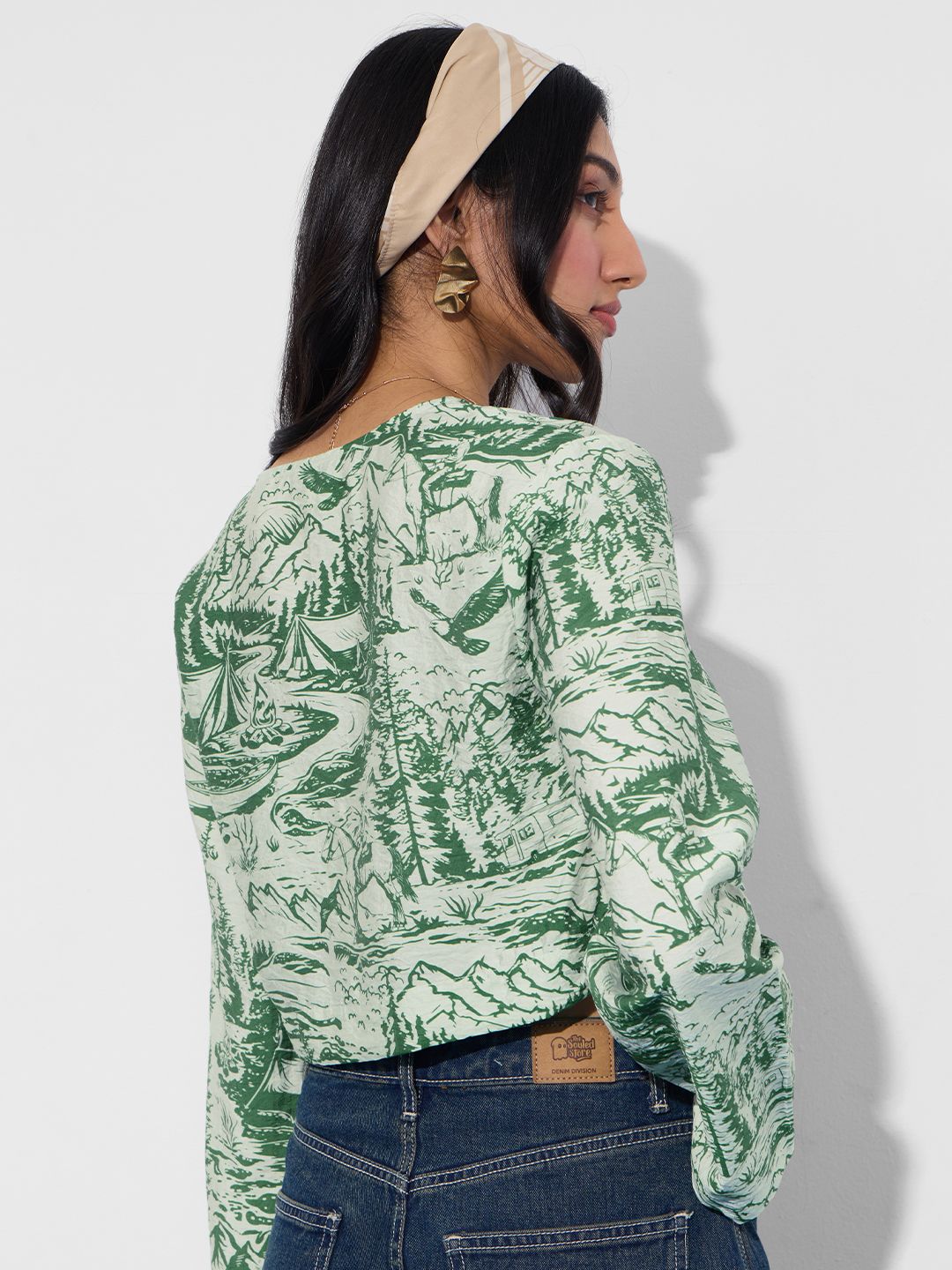 Crop-Top: Green Forest Women Fashion Tops