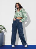 Crop-Top: Green Forest Women Fashion Tops