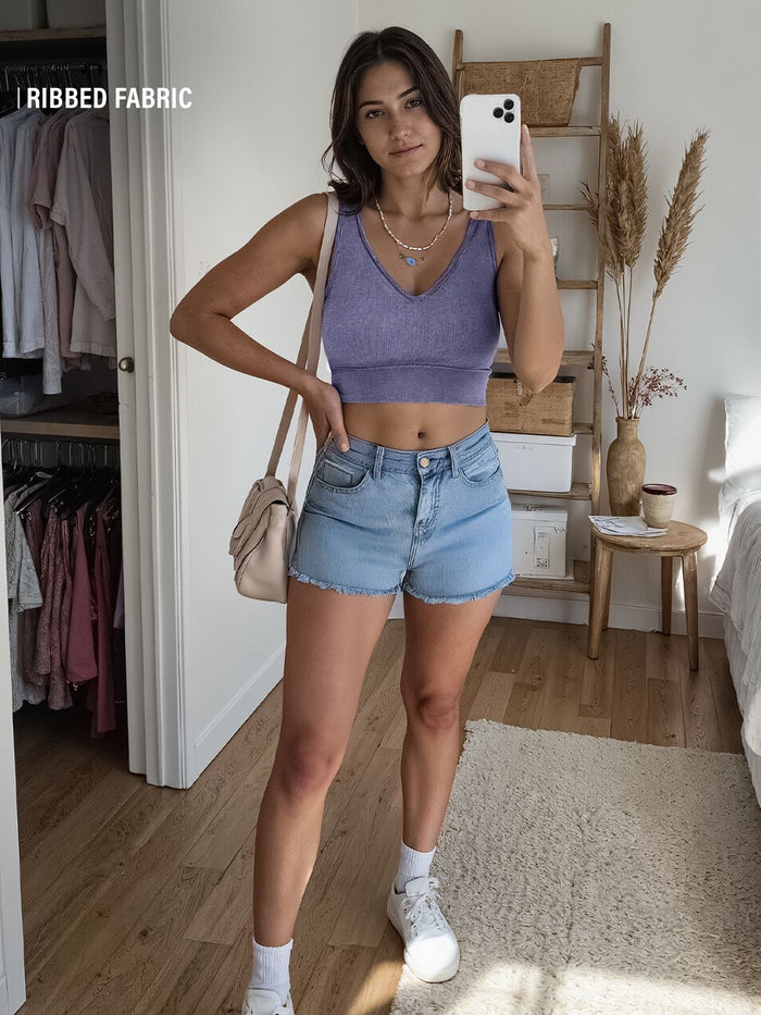 Solids: Acid Wash Lavender Women Bralette