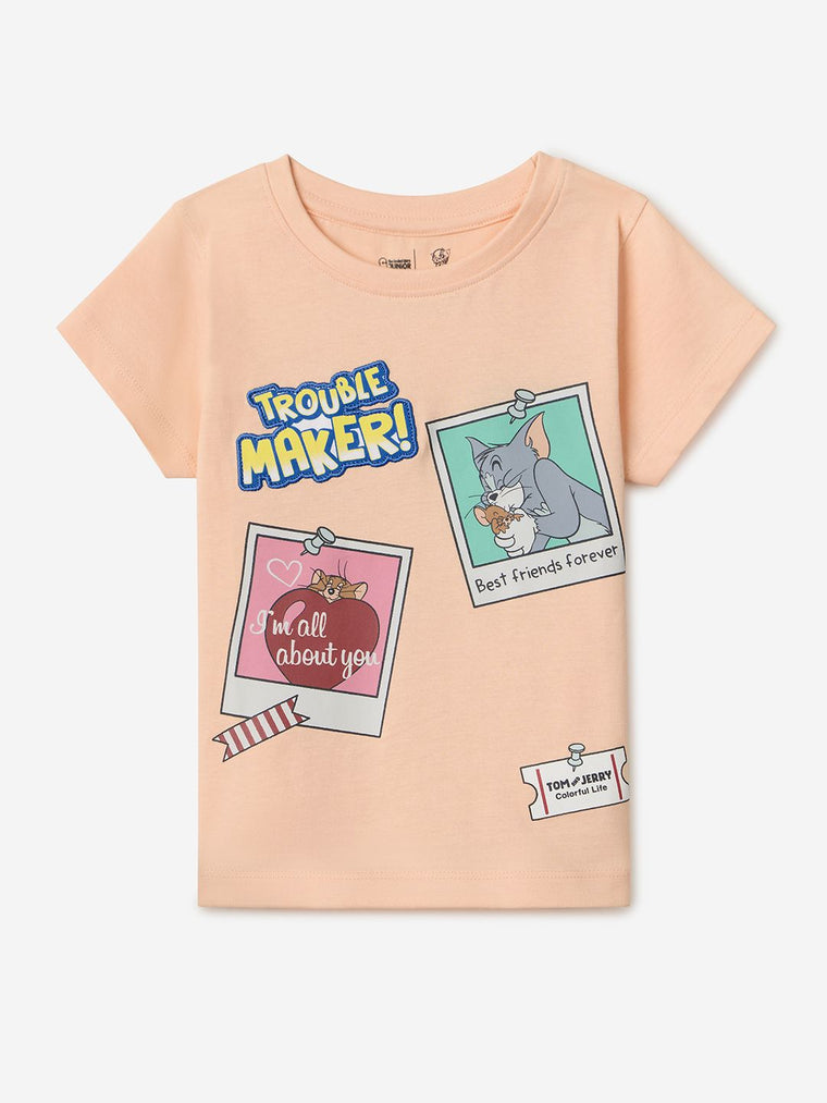 Tom & Jerry: Trouble Maker Girls Cotton T-Shirts (2-8 Yrs)