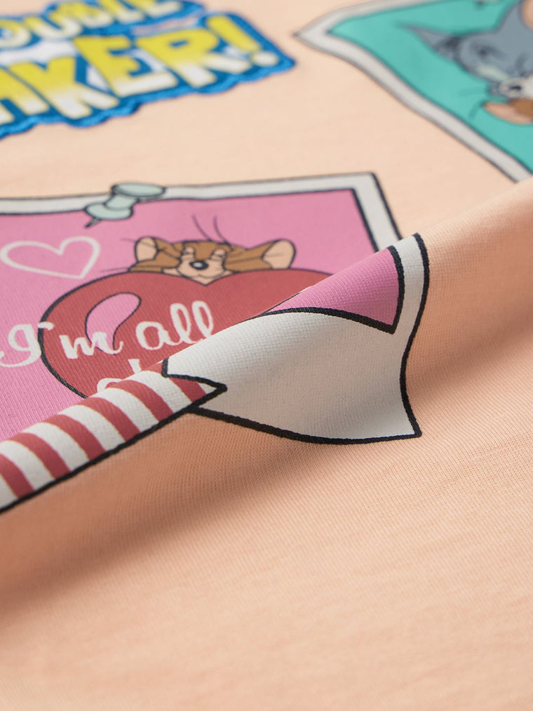 Tom & Jerry: Trouble Maker Girls Cotton T-Shirts (2-8 Yrs)