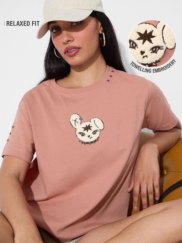 TSS Originals: Pink Baddie Women Relaxed T-Shirts