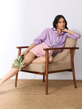 Cotton Linen Shirt: Lavender Women Oversized Shirts