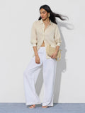 Lyocell Linen: Oyster Women Relaxed Shirts