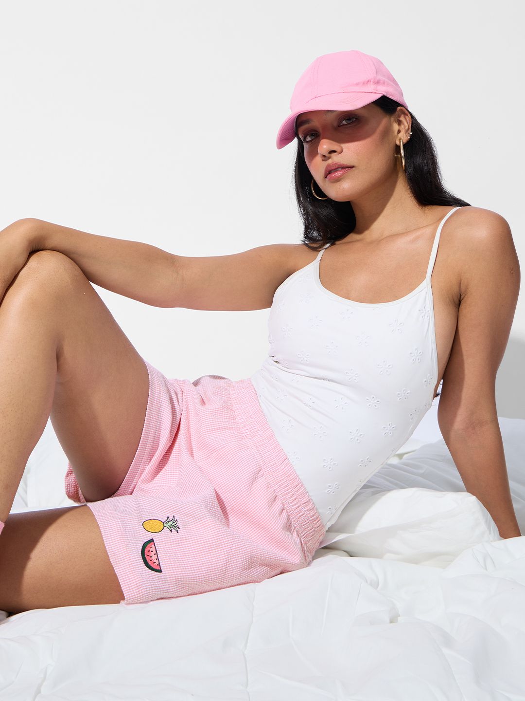 Seersucker Shorts: Fruity Women Lounge Boxers