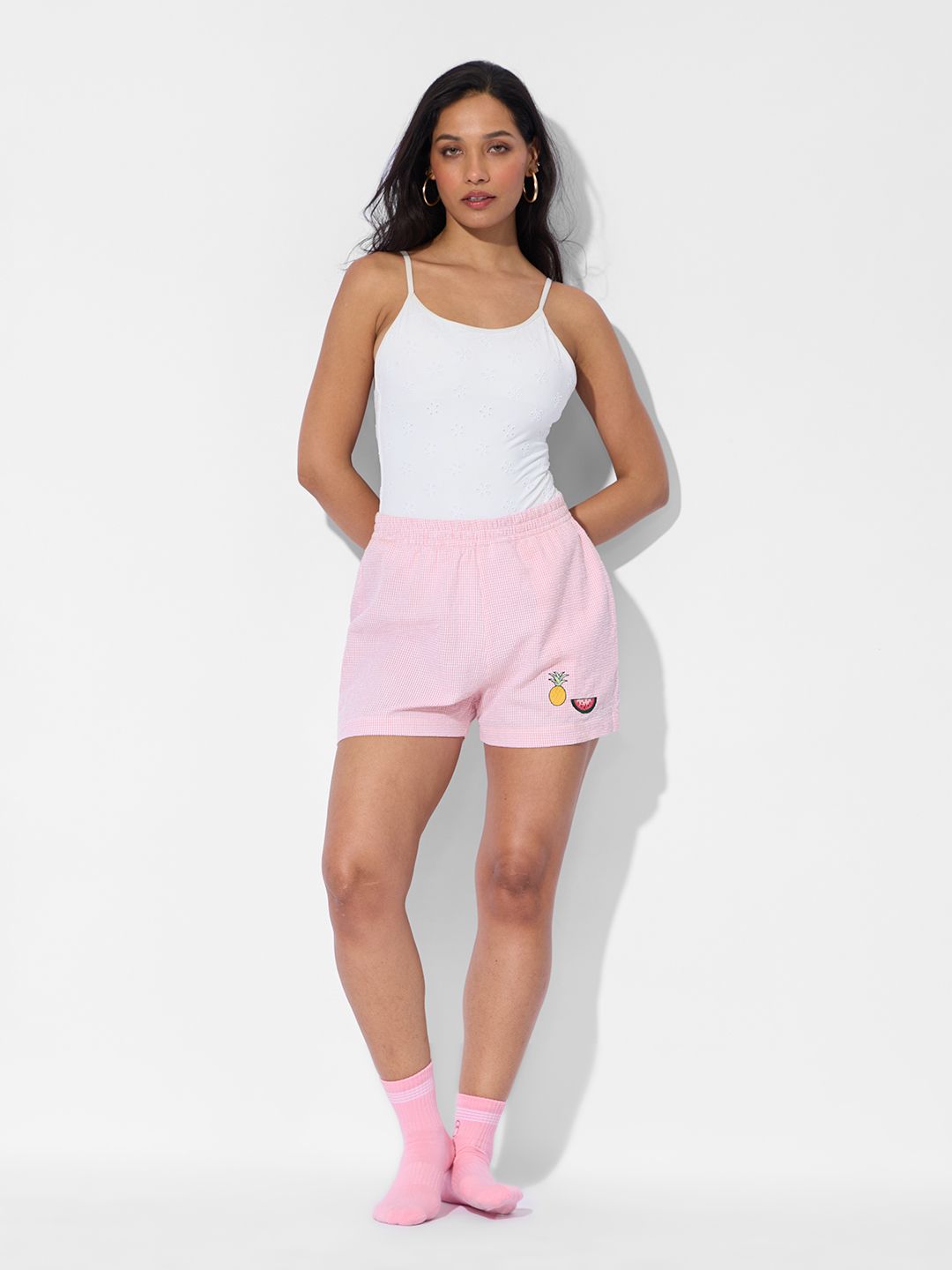 Seersucker Shorts: Fruity Women Lounge Boxers