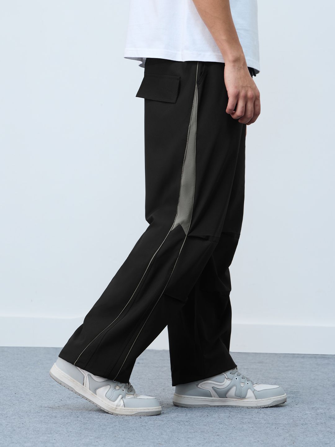 Parachute Pants: Fossil Grey Men Parachute Pants