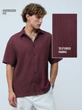 Textured Shirt: Sangria Oversized Shirts