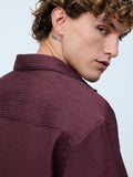 Textured Shirt: Sangria Oversized Shirts