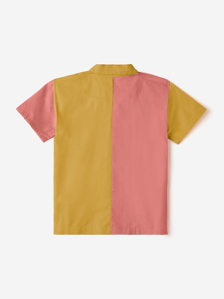 Solids: Apricot Blush (Colourblock) Boys Cotton Shirts (2-8 Yrs)