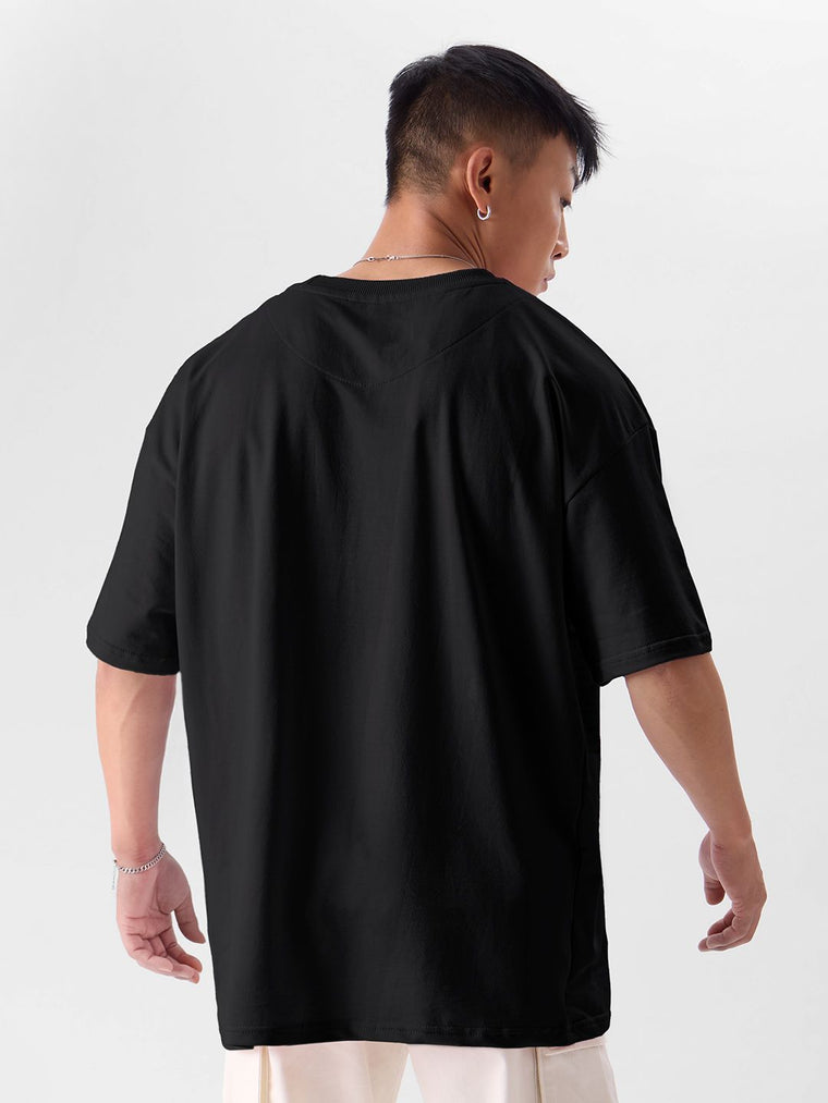 Solids: Black Oversized T-Shirts