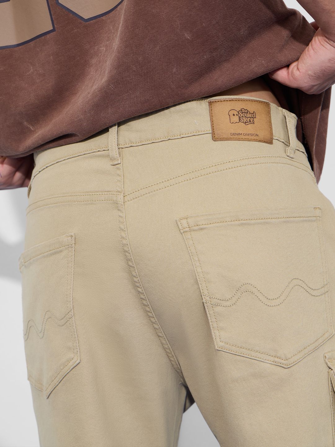 Denim Shorts: Soft Fawn Men Denim Shorts