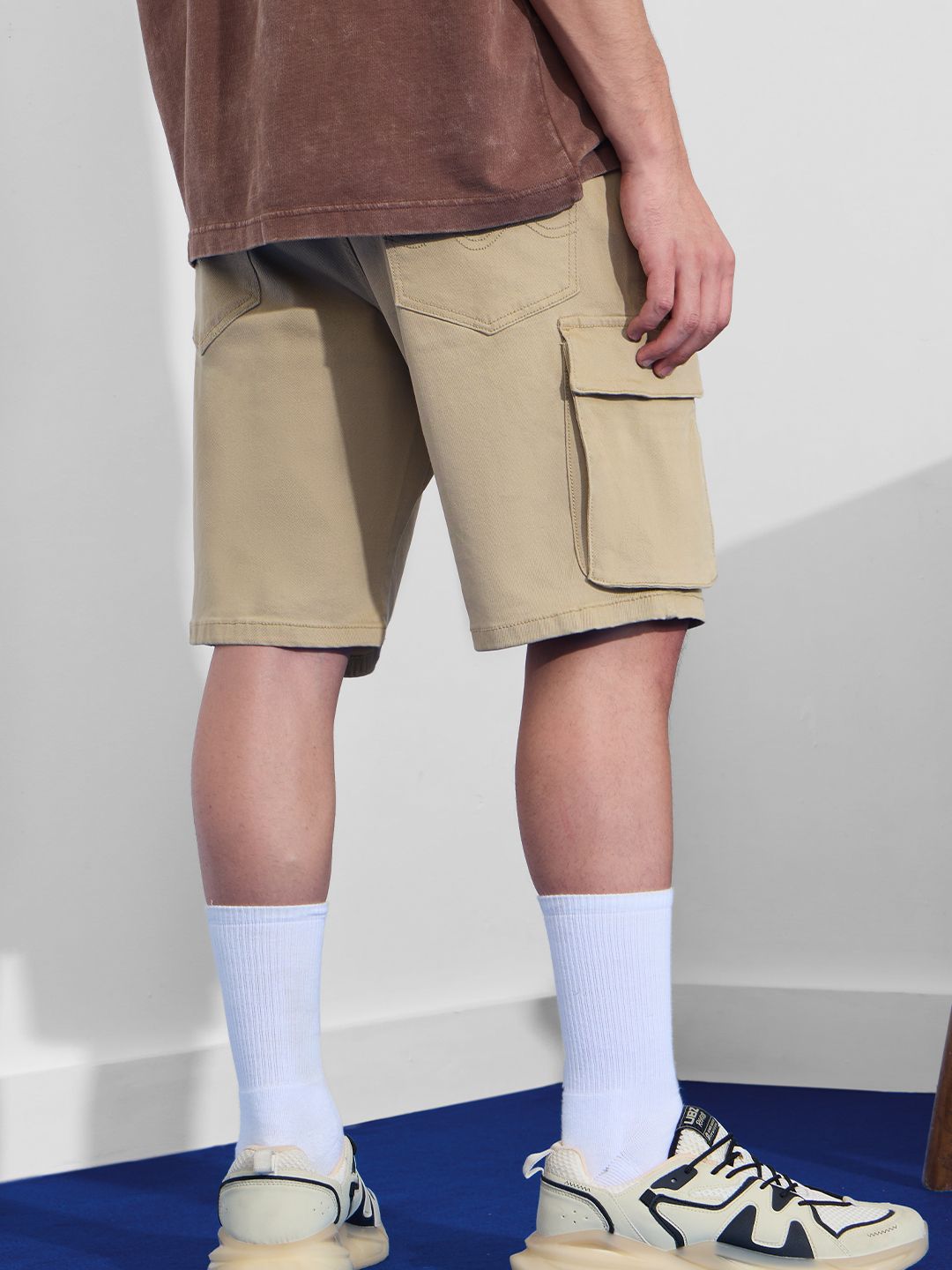 Denim Shorts: Soft Fawn Men Denim Shorts