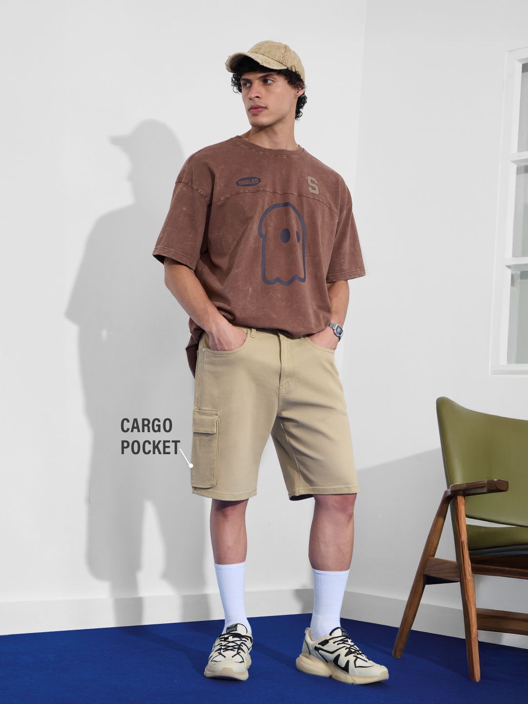 Denim Shorts: Soft Fawn Men Denim Shorts