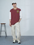 Varsity: Scarlet Oversized Full Sleeve T-Shirts