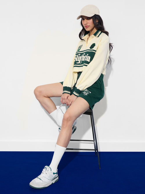 Harry Potter: Slytherin Prefect Women Cropped Rugby Polos