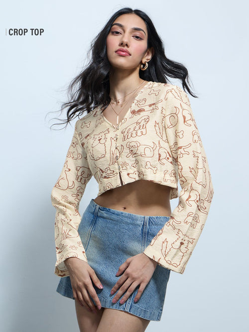 Crop-Top: Happy Doggo Women Fashion Tops