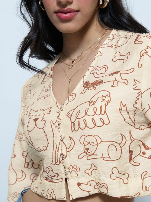 Crop-Top: Happy Doggo Women Fashion Tops