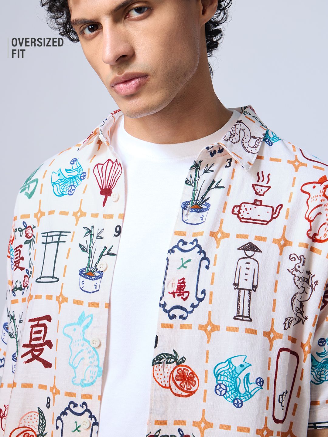 Ombre: Mahjong Tiles Oversized Shirts