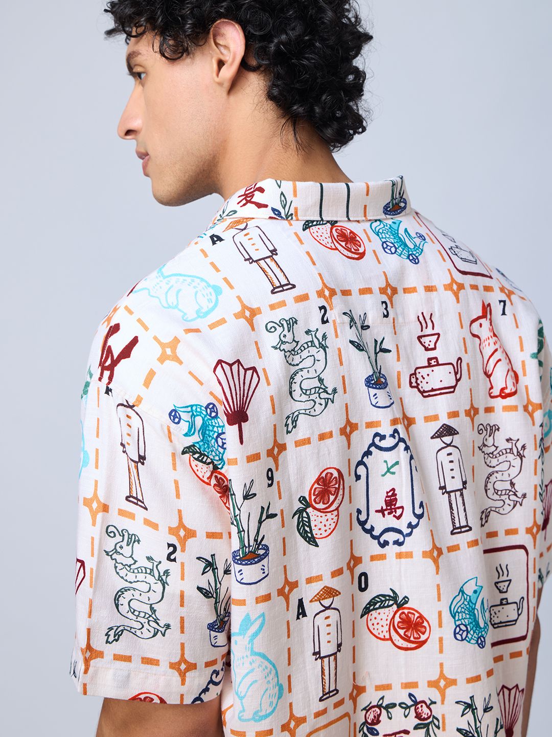 Ombre: Mahjong Tiles Oversized Shirts