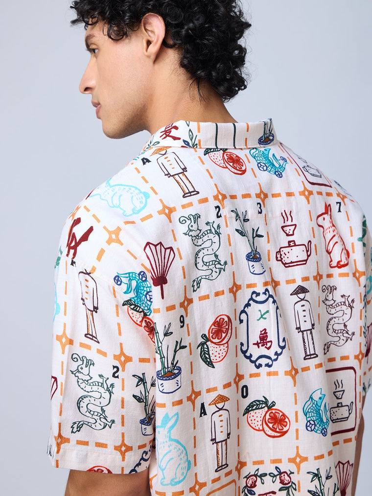 Ombre: Mahjong Tiles Oversized Shirts