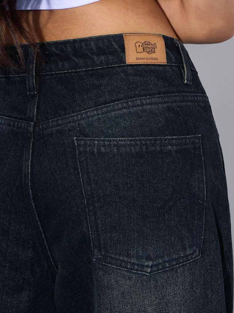 Baggy-Fit Denim: Distressed Clover Women Baggy Denims