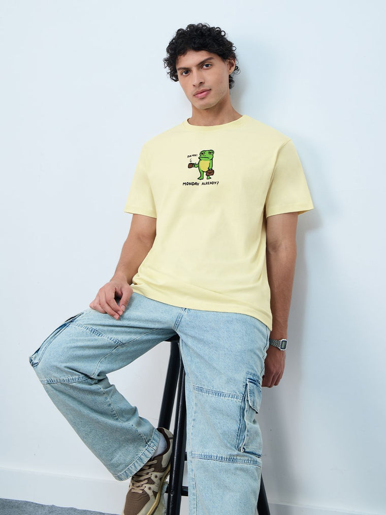 Relaxed T-Shirt: Monday Frog Men Relaxed Fit T-Shirts