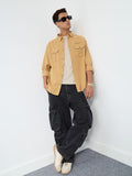 Cotton Linen Utility: Tan Cotton Linen Shirts