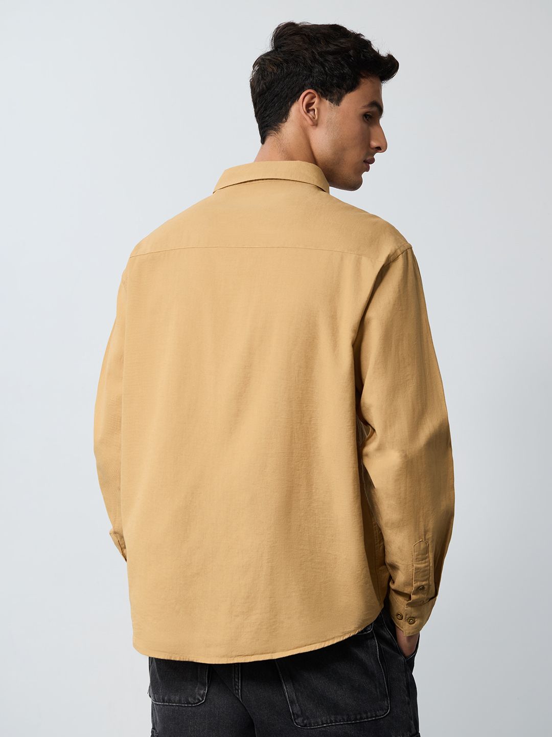 Cotton Linen Utility: Tan Cotton Linen Shirts