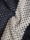 Open-Knit Shirt: Navy Stripes Men Textured Shirts