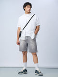 Denim Shorts: Gunmetal Men Denim Shorts