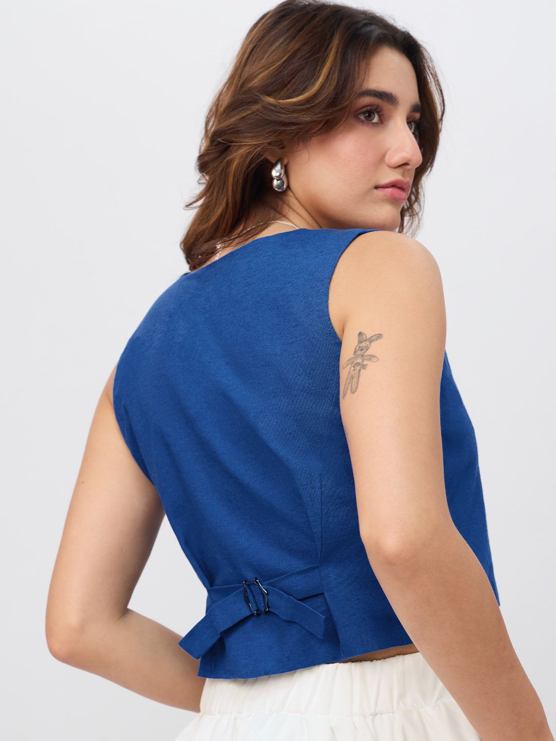 Aquarius Cotton Linen Vest Women Fashion Tops