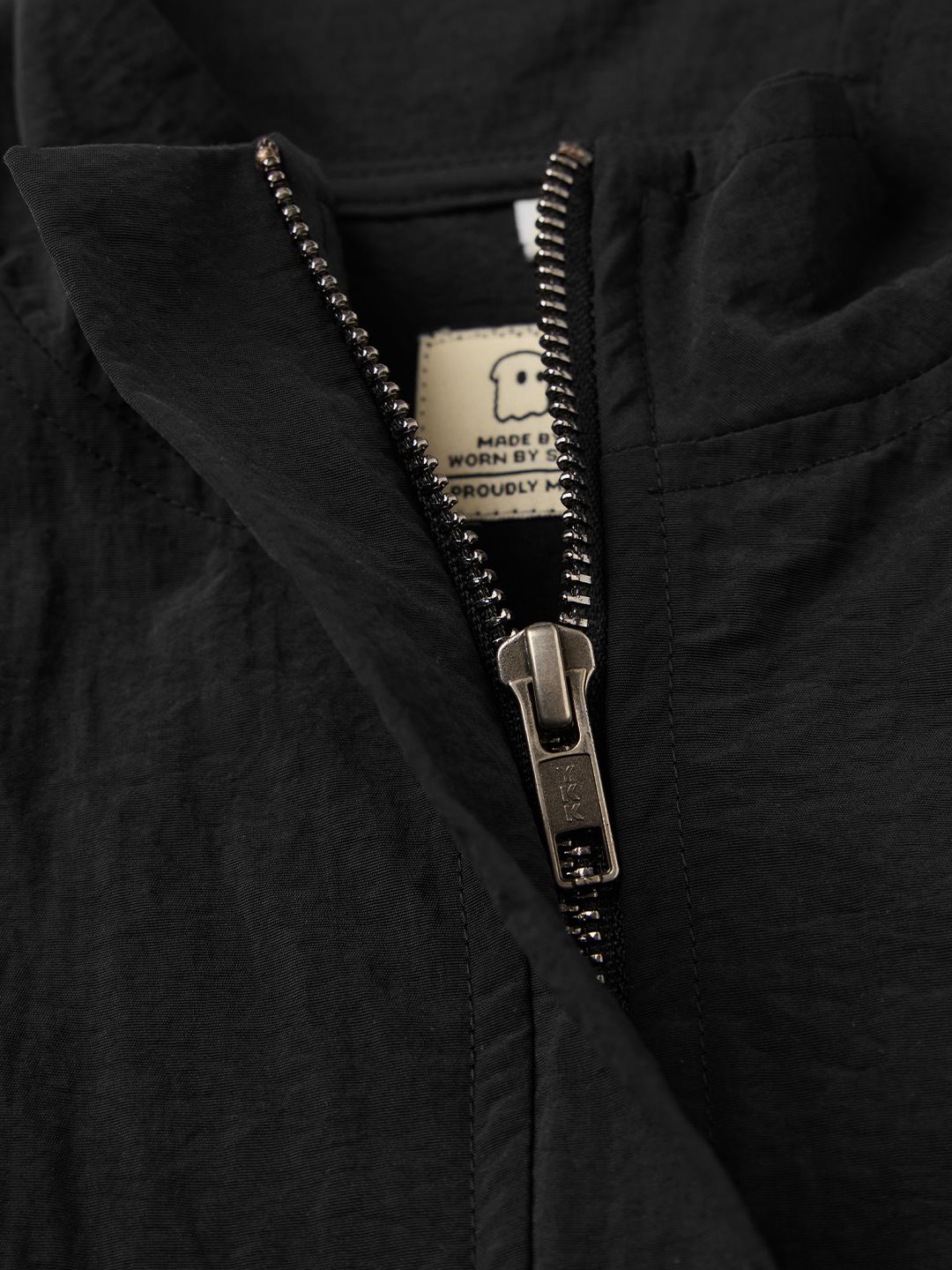 Zipper Top: Charcoal Black Women Fashion Tops