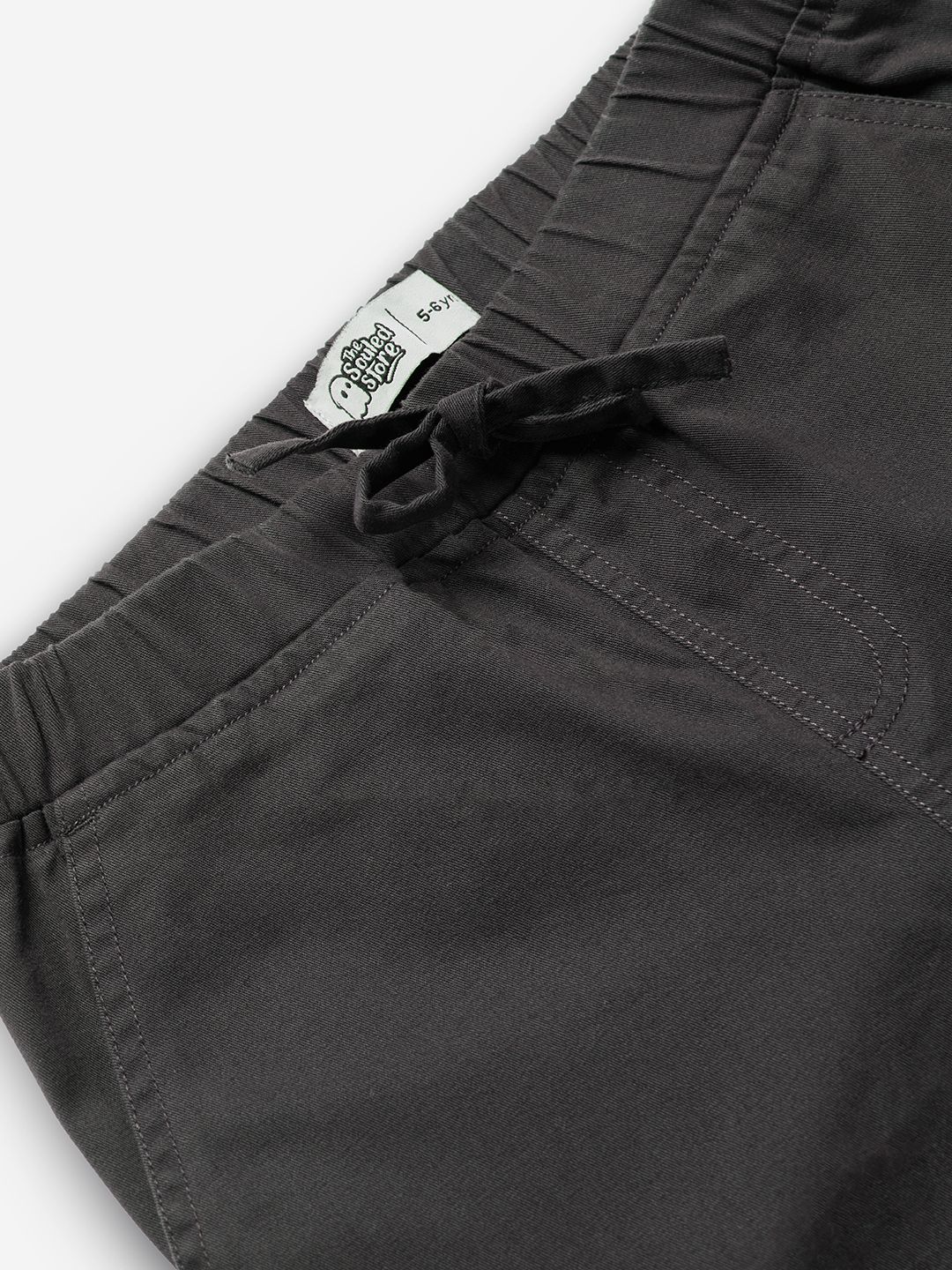 Solids: Charcoal Black Boys Cargo Joggers (2-8 Yrs)
