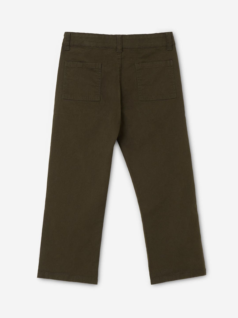 Solids: Griffin Green Boys Cotton Trousers (2-8 Yrs)