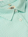 Textured Shirt: Aqua Women Oversized Shirts