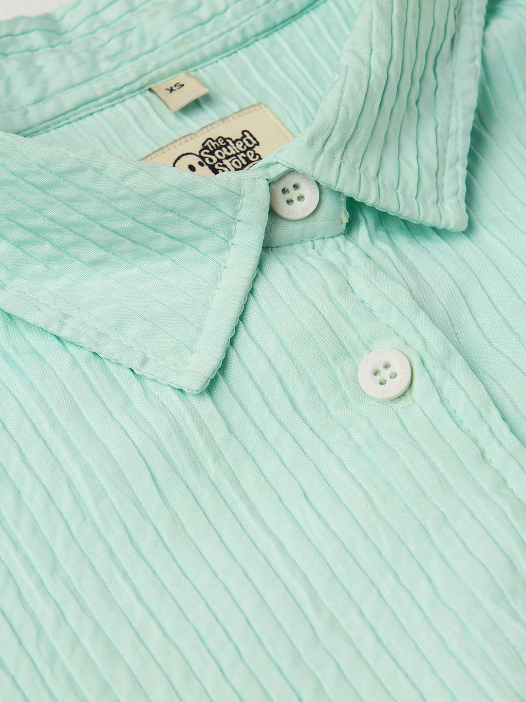 Textured Shirt: Aqua Women Oversized Shirts