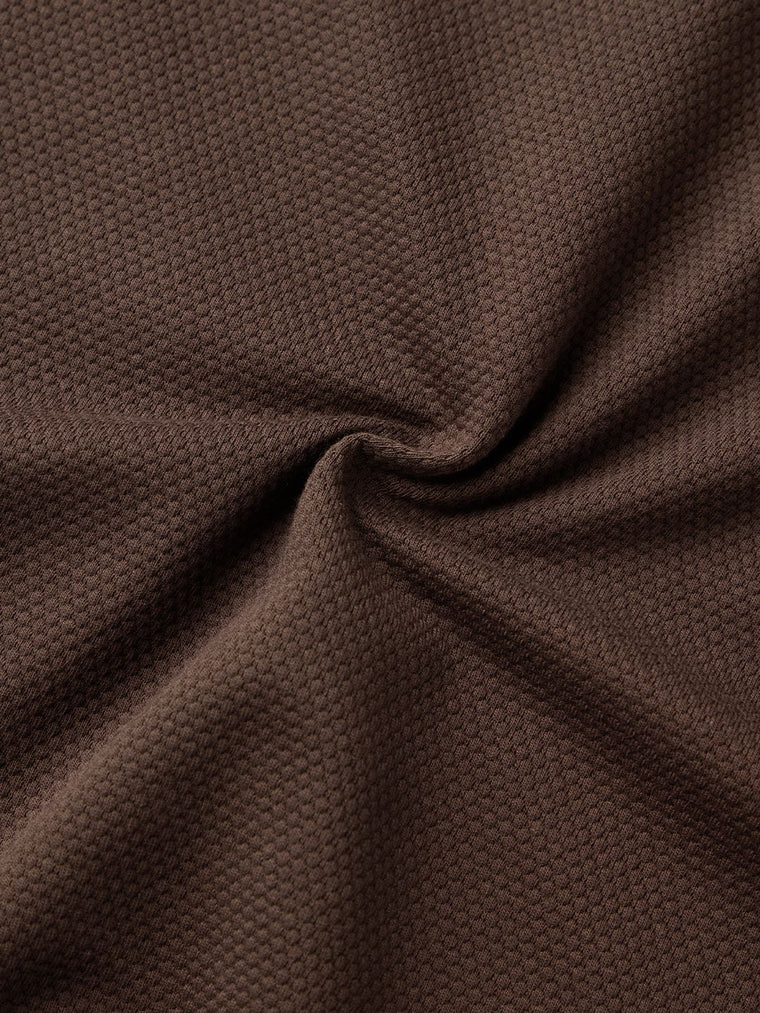 Popcorn: Dark Mocha Zipper Polos