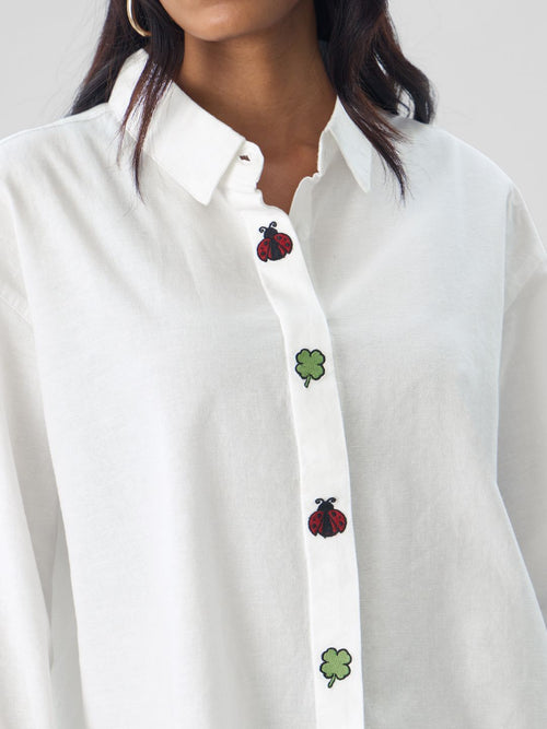 Cotton Linen Shirt: Lady Luck Women Oversized Shirts