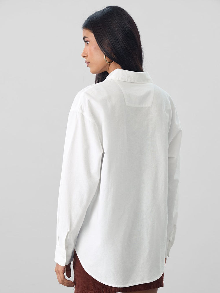 Cotton Linen Shirt: Lady Luck Women Oversized Shirts